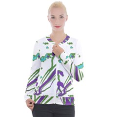 Multicolored Abstract Print Casual Zip Up Jacket by dflcprintsclothing