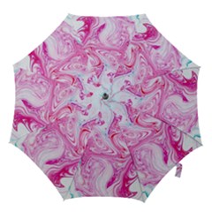Marbling Art Print Hook Handle Umbrellas (small) by kaleidomarblingart