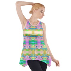 Colorful Neon Pattern  Side Drop Tank Tunic by gloriasanchez