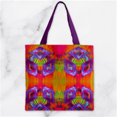 Glitch Futuristic Punk  Zipper Grocery Tote Bag by gloriasanchez