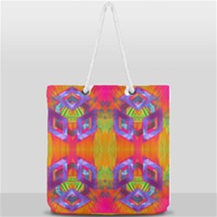 Glitch Futuristic Punk  Full Print Rope Handle Tote (large) by gloriasanchez