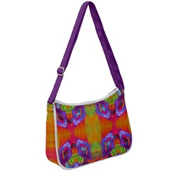 Glitch Futuristic Punk  Zip Up Shoulder Bag by gloriasanchez