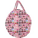 Drawing Collage Pink Giant Round Zipper Tote View1