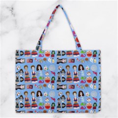 Drawing Collage Blue Medium Tote Bag by snowwhitegirl