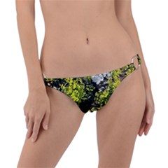 Acid Green Patterns Ring Detail Bikini Bottom by kaleidomarblingart