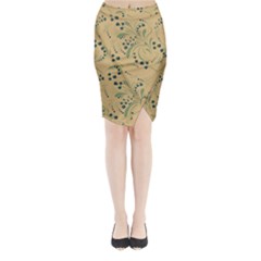 Folk Floral Art Pattern  Flowers Abstract Surface Design  Seamless Pattern Midi Wrap Pencil Skirt by Eskimos