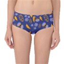 Folk floral art pattern. Flowers abstract surface design. Seamless pattern Mid-Waist Bikini Bottoms View1