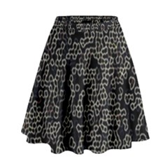 Neon Geometric Pattern Design High Waist Skirt by dflcprintsclothing