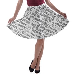 Neon Geometric Pattern Design 2 A-line Skater Skirt by dflcprintsclothing