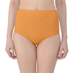 Deep Saffron Orange Classic High-waist Bikini Bottoms by FabChoice