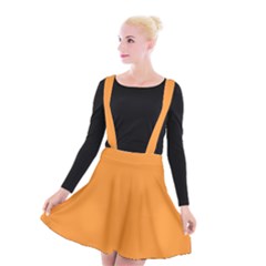 Deep Saffron Orange Suspender Skater Skirt by FabChoice