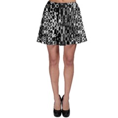 Black And White Modern Abstract Design Skater Skirt by dflcprintsclothing