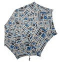 Ethnic Geometric Abstract Textured Art Hook Handle Umbrellas (Small) View2