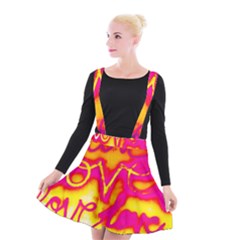 Pop Art Love Graffiti Suspender Skater Skirt by essentialimage365