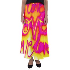 Pop Art Love Graffiti Flared Maxi Skirt by essentialimage365