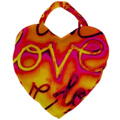  Graffiti Love Giant Heart Shaped Tote by essentialimage365