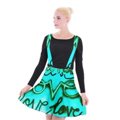  Graffiti Love Suspender Skater Skirt by essentialimage365