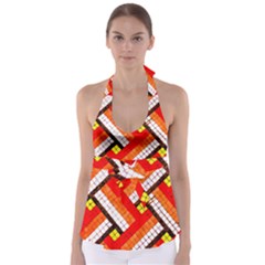 Pop Art Mosaic Babydoll Tankini Top by essentialimage365