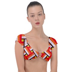 Pop Art Mosaic Cap Sleeve Ring Bikini Top by essentialimage365