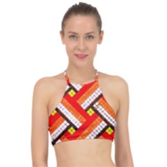 Pop Art Mosaic Racer Front Bikini Top by essentialimage365