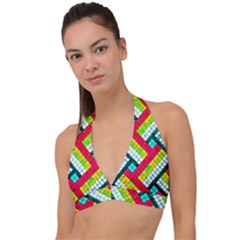 Pop Art Mosaic Halter Plunge Bikini Top by essentialimage365