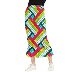 Pop Art Mosaic Maxi Fishtail Chiffon Skirt by essentialimage365