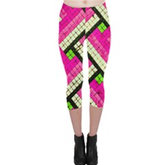 Pop Art Mosaic Capri Leggings  by essentialimage365