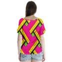 Pop Art Mosaic V-Neck Flutter Sleeve Top View2