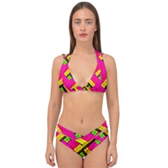 Pop Art Mosaic Double Strap Halter Bikini Set by essentialimage365