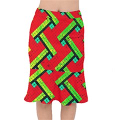 Pop Art Mosaic Short Mermaid Skirt by essentialimage365