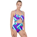 Pop Art Mosaic Scallop Top Cut Out Swimsuit View1