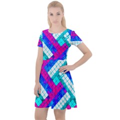 Pop Art Mosaic Cap Sleeve Velour Dress  by essentialimage365