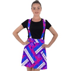 Pop Art Mosaic Velvet Suspender Skater Skirt by essentialimage365