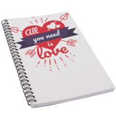 All You Need Is Love 5 5  X 8 5  Notebook by DinzDas