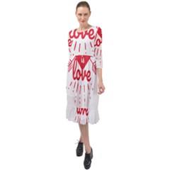 All You Need Is Love Ruffle End Midi Chiffon Dress by DinzDas