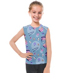 Japanese Ramen Sushi Noodles Rice Bowl Food Pattern 2 Kids  Mesh Tank Top by DinzDas