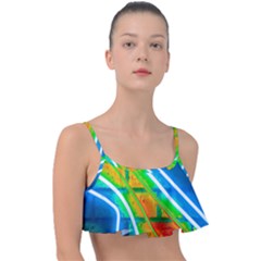 Pop Art Neon Wall Frill Bikini Top by essentialimage365