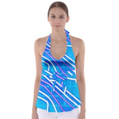 Pop Art Neon Wall Babydoll Tankini Top by essentialimage365