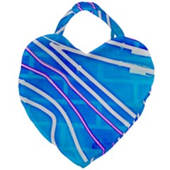 Pop Art Neon Wall Giant Heart Shaped Tote by essentialimage365