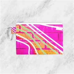 Pop Art Neon Wall Canvas Cosmetic Bag (small) by essentialimage365