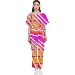 Pop Art Neon Wall Batwing Lightweight Jumpsuit by essentialimage365