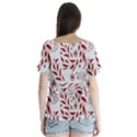 Folk flowers art pattern Floral abstract surface design  Seamless pattern V-Neck Flutter Sleeve Top View2