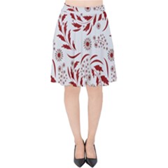 Folk Flowers Art Pattern Floral Abstract Surface Design  Seamless Pattern Velvet High Waist Skirt by Eskimos