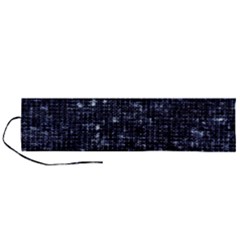 Geometric Dark Blue Abstract Print Pattern Roll Up Canvas Pencil Holder (l) by dflcprintsclothing