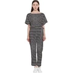 Abstract Spirals, Spiral Abstraction, Gray Color, Graphite Batwing Lightweight Jumpsuit by Casemiro