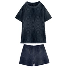 Black And White Kinetic Design Pattern Kids  Swim Tee And Shorts Set by dflcprintsclothing