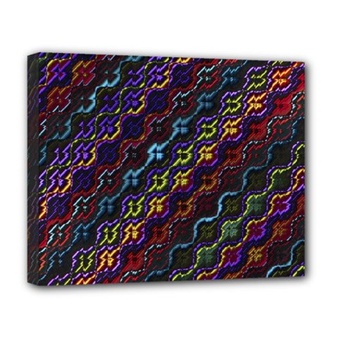 Dark Multicolored Mosaic Pattern Deluxe Canvas 20  X 16  (stretched) by dflcprintsclothing