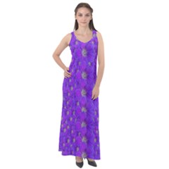 Paradise Flowers In A Peaceful Environment Of Floral Freedom Sleeveless Velour Maxi Dress by pepitasart