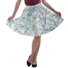 Splatter Abstract Bright Print A-line Skater Skirt by dflcprintsclothing