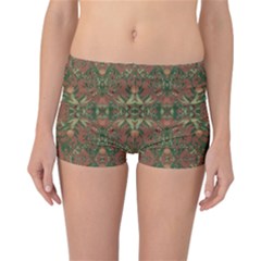 Modern Tropical Motif Print Reversible Boyleg Bikini Bottoms by dflcprintsclothing